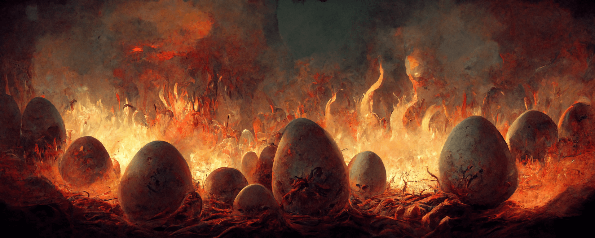 Eggs burning in hell